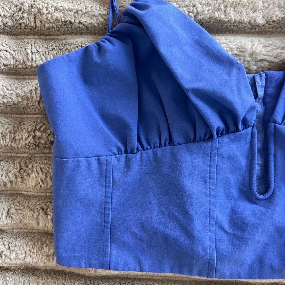 Zara Royal Blue Cropped Tank Top- L - Picture 2 of 7